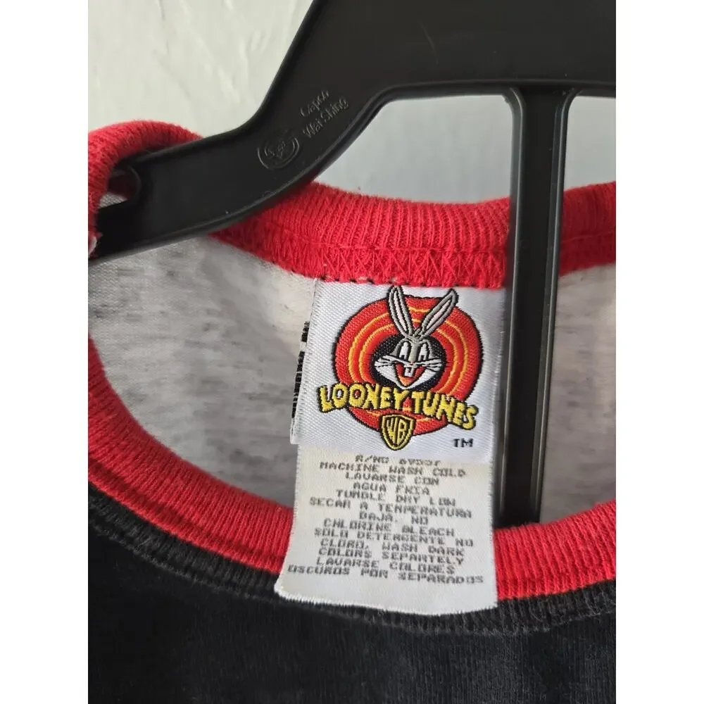 Vintage 1997 Looney Tunes Taz Basketball Shirt Shorts Set Kids 4/5 Warner Bros